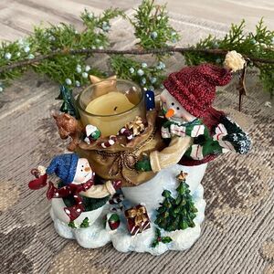 Home Interiors Snowman Candleholder Decor